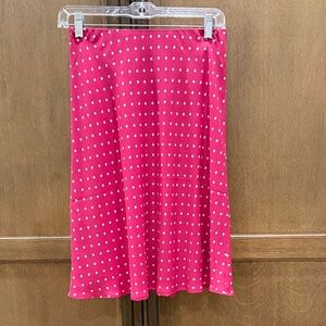 Ann Taylor Pink Polka Dot A-Line Skirt